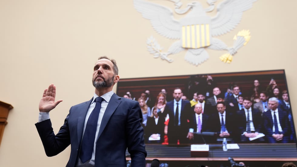 Former Justice Department special counsel Jack Smith takes an oath before the House Judiciary...