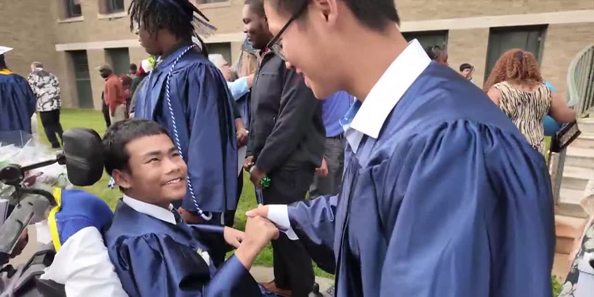 Teen run over by garbage truck graduates high school