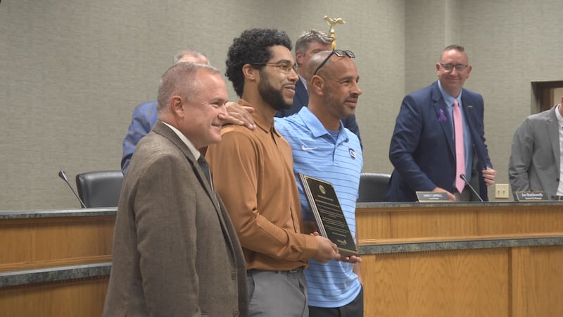 The city of Bridgeport honored Mackenzie Holmes with its Good Samaritan award for helping save...
