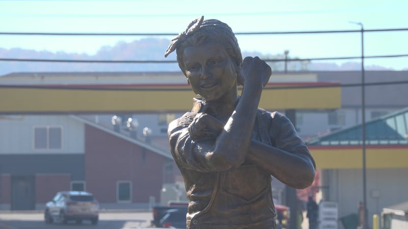 Local leaders and guests gathered at the Rosie the Riveter statue in Elkins to celebrate the...
