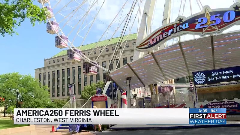 America250 Ferris wheel rides are being offered in Charleston as part of the Independence Day...