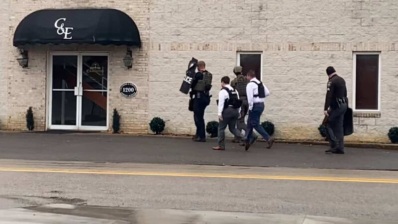 Police have entered the building at Cranston & Edwards law firm in Morgantown.