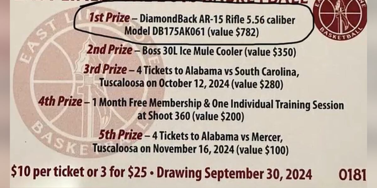 Raffle for high school basketball team offering AR-15 as prize canceled ...