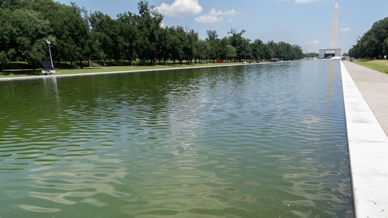 The Lincoln Memorial Reflecting Pool is seen, Monday, June 29, 2026, in Washington.